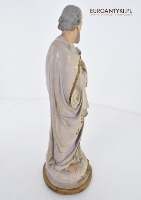 Gipsowa figurka świętego Krzysztofa antyk z lat 1900 z francuskiego kocioła