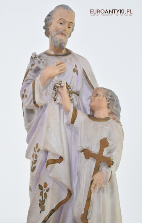 Gipsowa figurka świętego Krzysztofa antyk z lat 1900 z francuskiego kocioła