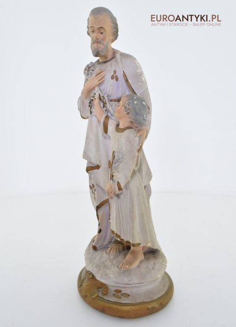 Gipsowa figurka świętego Krzysztofa antyk z lat 1900 z francuskiego kocioła