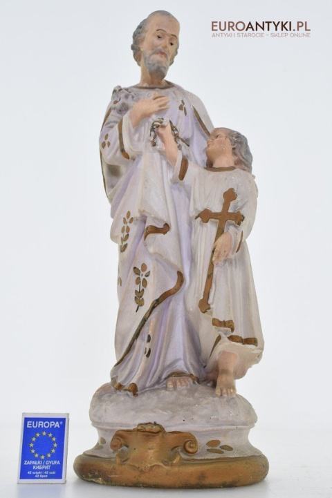 Gipsowa figurka świętego Krzysztofa antyk z lat 1900 z francuskiego kocioła