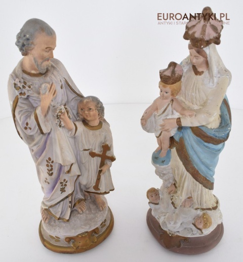 Gipsowa figurka świętego Krzysztofa antyk z lat 1900 z francuskiego kocioła