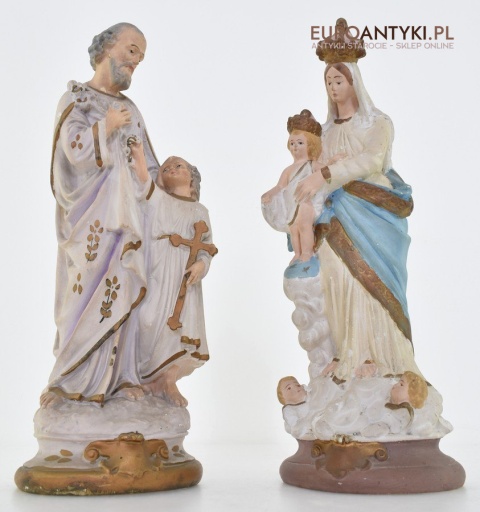 Gipsowa figurka świętego Krzysztofa antyk z lat 1900 z francuskiego kocioła