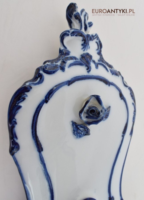 Kinkiet porcelanowy w stylu Delft lampka ścienna niebieska porcelanowa