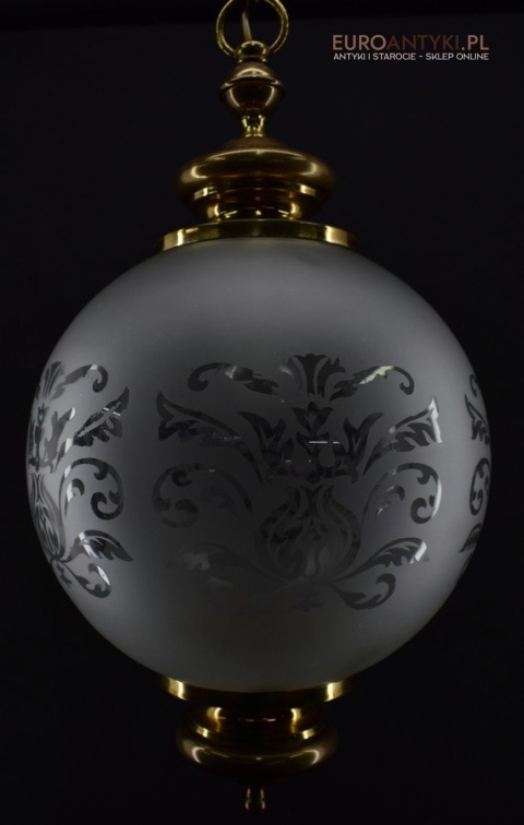 Wyborna lampa sufitowa zwis szklana kula z retro wzorami do ganku holu