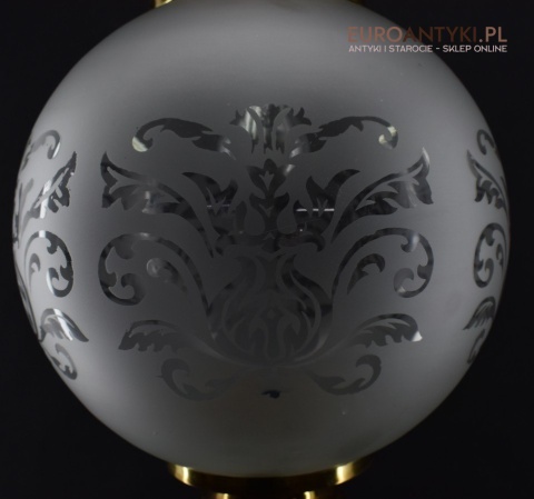 Wyborna lampa sufitowa zwis szklana kula z retro wzorami do ganku holu