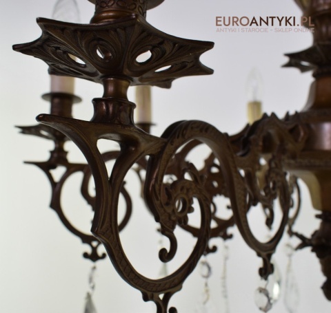 Wytworny żyrandol salonowy antyk do zamku oświetlenie do pałacu chandelier dworski