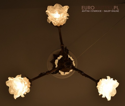 Żyrandol Napoleon antyczna lampa sufitowa z kloszami oświetlenie do zamku pałacu