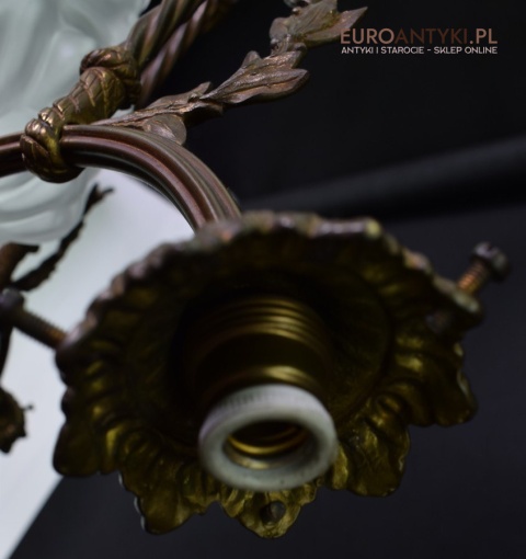 Żyrandol Napoleon antyczna lampa sufitowa z kloszami oświetlenie do zamku pałacu