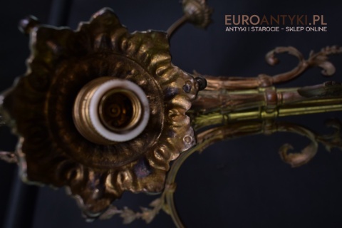 Żyrandol Napoleon antyczna lampa sufitowa z kloszami oświetlenie do zamku pałacu