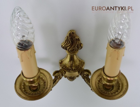 2 królewskie kinkiety mosiężne do lusterka lub na korytarz antyki dekoracyjne