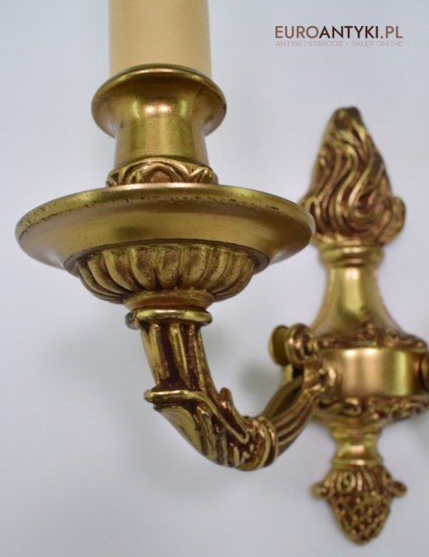 2 królewskie kinkiety mosiężne do lusterka lub na korytarz antyki dekoracyjne