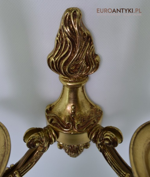 2 królewskie kinkiety mosiężne do lusterka lub na korytarz antyki dekoracyjne