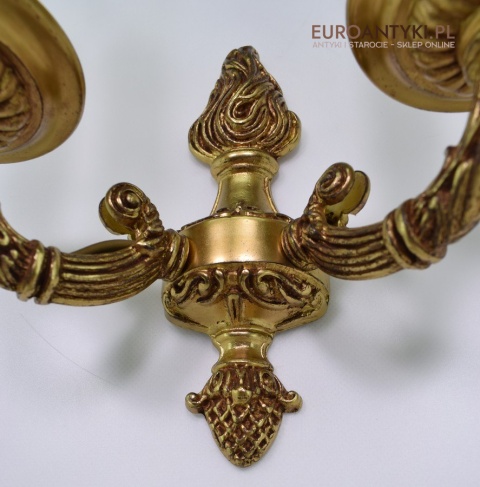 2 królewskie kinkiety mosiężne do lusterka lub na korytarz antyki dekoracyjne