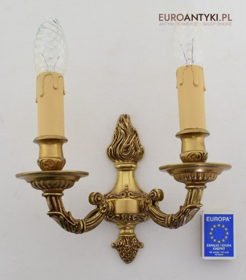 2 królewskie kinkiety mosiężne do lusterka lub na korytarz antyki dekoracyjne