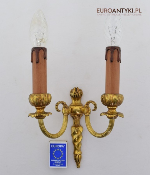 2 złote kinkiety zabytkowe lampki ścienne antyczne pałacowe zabytki