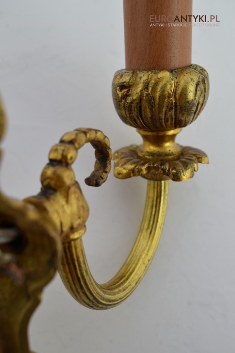 2 złote kinkiety zabytkowe lampki ścienne antyczne pałacowe zabytki