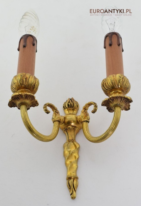 2 złote kinkiety zabytkowe lampki ścienne antyczne pałacowe zabytki
