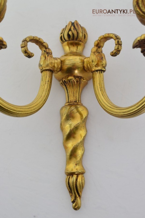 2 złote kinkiety zabytkowe lampki ścienne antyczne pałacowe zabytki