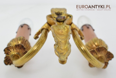 2 złote kinkiety zabytkowe lampki ścienne antyczne pałacowe zabytki