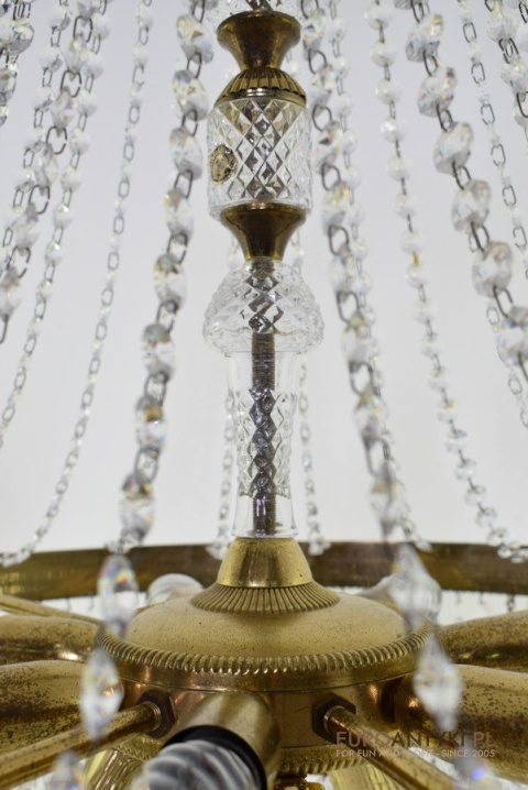 Antyk kryształowy żyrandol kaskadowy chandelier luksusowy do wytwornego salonu