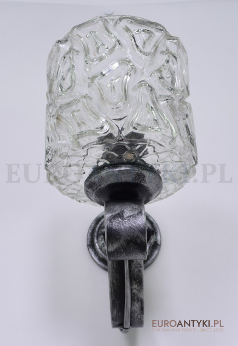 Czarny kinkiet z kloszem retro lampa ścienna rustykalna vintage