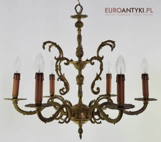 Delikatny żyrandol mosiężny z Włoch lampa książęca do zamku antyki