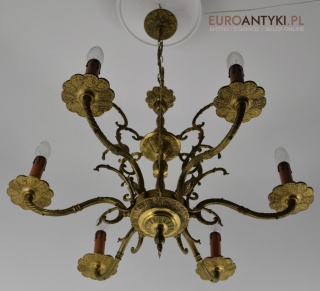 Delikatny żyrandol mosiężny z Włoch lampa książęca do zamku antyki