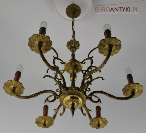 Delikatny żyrandol mosiężny z Włoch lampa książęca do zamku antyki