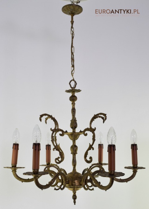Delikatny żyrandol mosiężny z Włoch lampa książęca do zamku antyki