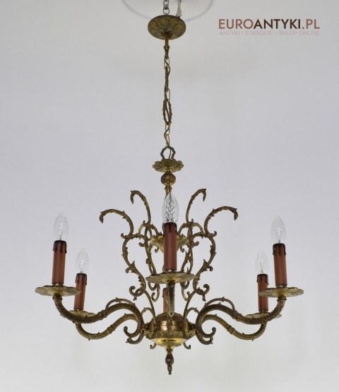 Delikatny żyrandol mosiężny z Włoch lampa książęca do zamku antyki