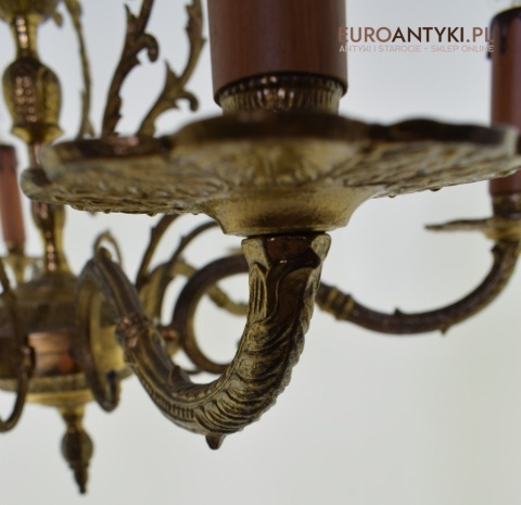 Delikatny żyrandol mosiężny z Włoch lampa książęca do zamku antyki