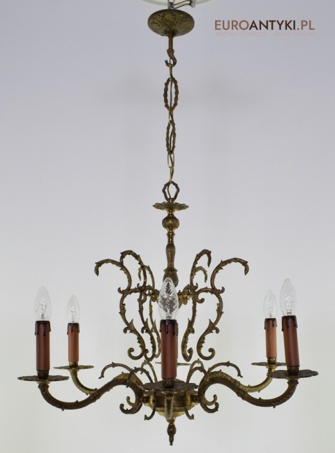 Delikatny żyrandol mosiężny z Włoch lampa książęca do zamku antyki