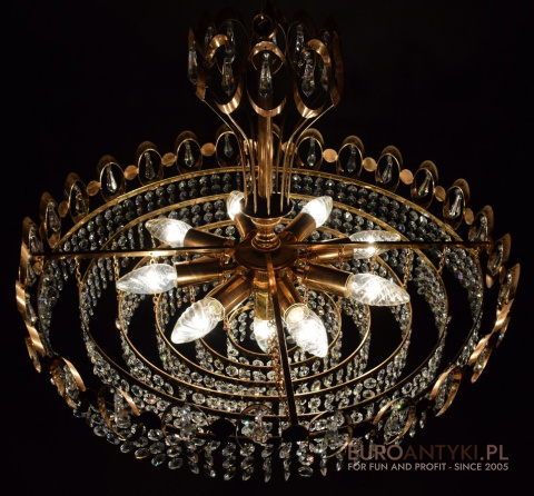 Kryształowa lampa żyrandol antyk z kryształów starodawny chandelier ekskluzywny