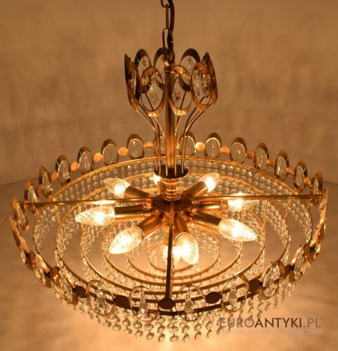 Kryształowa lampa żyrandol antyk z kryształów starodawny chandelier ekskluzywny