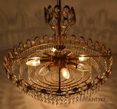 Kryształowa lampa żyrandol antyk z kryształów starodawny chandelier ekskluzywny