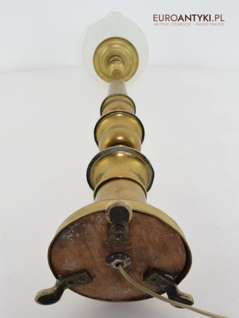Lampa stołowa do pałacu zabytkowa ekskluzywna duża lampka antyczna z kloszem