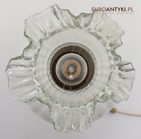 Lampa stołowa do pałacu zabytkowa ekskluzywna duża lampka antyczna z kloszem