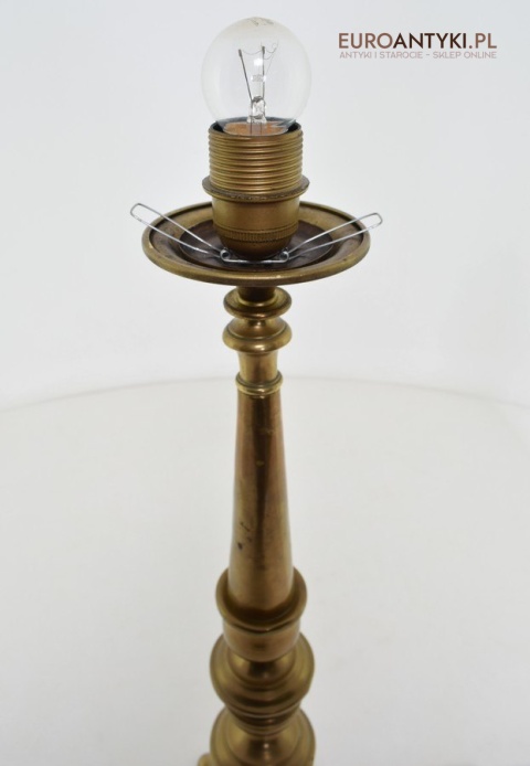 Lampa stołowa do pałacu zabytkowa ekskluzywna duża lampka antyczna z kloszem