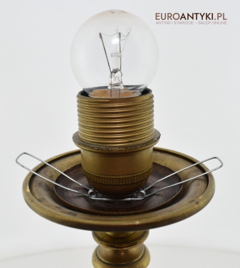 Lampa stołowa do pałacu zabytkowa ekskluzywna duża lampka antyczna z kloszem