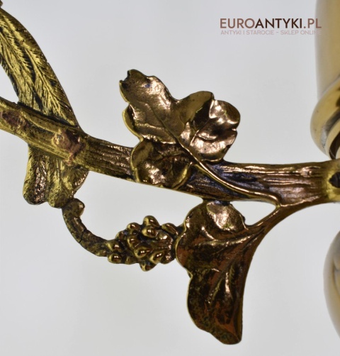 Muzealna lampa naftowa z 1883 roku sufitowa mosiężna prawdziwy antyk MARQUE DEPESEE L&B