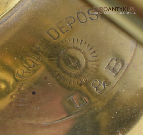 Muzealna lampa naftowa z 1883 roku sufitowa mosiężna prawdziwy antyk MARQUE DEPESEE L&B