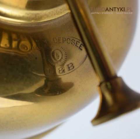 Muzealna lampa naftowa z 1883 roku sufitowa mosiężna prawdziwy antyk MARQUE DEPESEE L&B