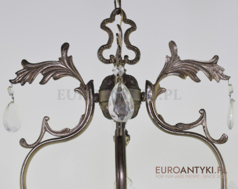 Srebrny kryształowy żyrandol do sypialni wytworny muzealny chandelier z kryształami