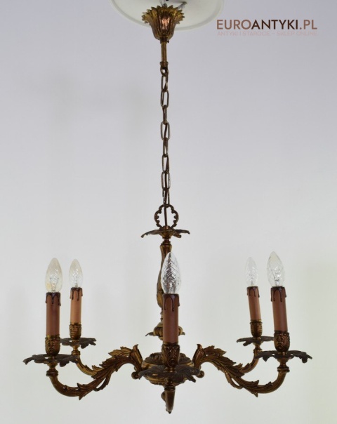 Stare złoto żyrandol barokowy ekskluzywna lampa sufitowa do wykwintnego pomieszczenia