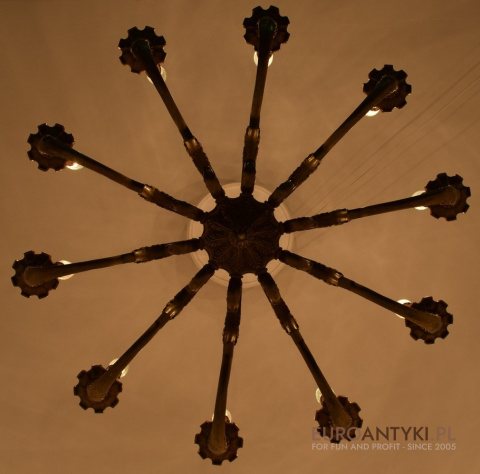 Antyk żyrandol chippendale chandelier zabytkowy do kościola synagogi cerkwi