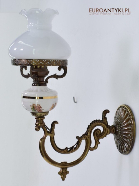 2 ekskluzywne kinkiety z kloszami lampy ścienne pałacowe dekoracyjne antyki