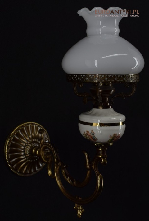 2 ekskluzywne kinkiety z kloszami lampy ścienne pałacowe dekoracyjne antyki