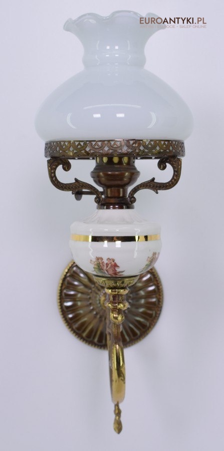 2 ekskluzywne kinkiety z kloszami lampy ścienne pałacowe dekoracyjne antyki