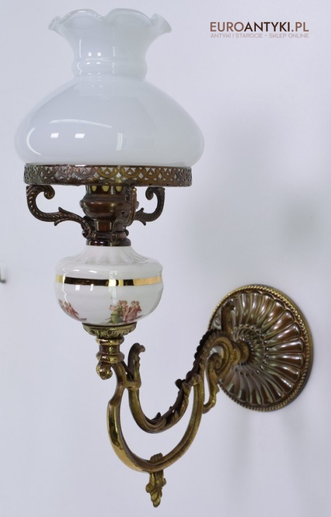 2 ekskluzywne kinkiety z kloszami lampy ścienne pałacowe dekoracyjne antyki