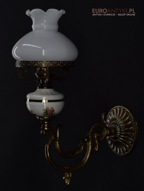 2 ekskluzywne kinkiety z kloszami lampy ścienne pałacowe dekoracyjne antyki